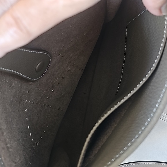 HERMÈS Evelyne PM Bag, Palladium Hardware, Etoupe - NWOT - Picture 6 of 10